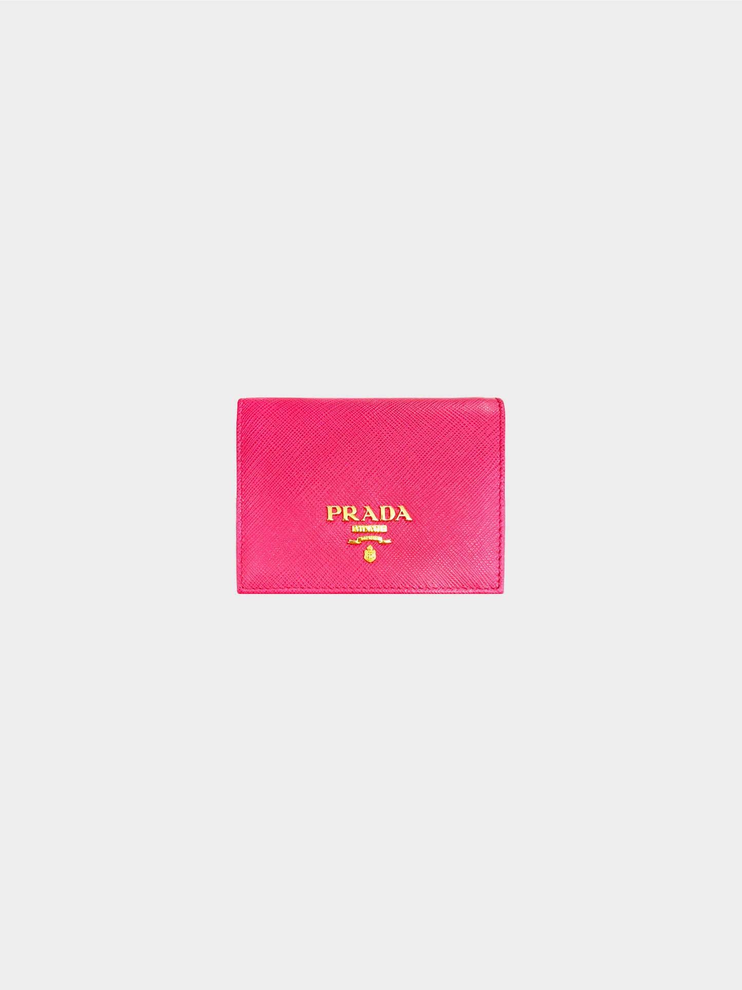 Prada 2010s Pink Small Saffiano Leather Wallet
