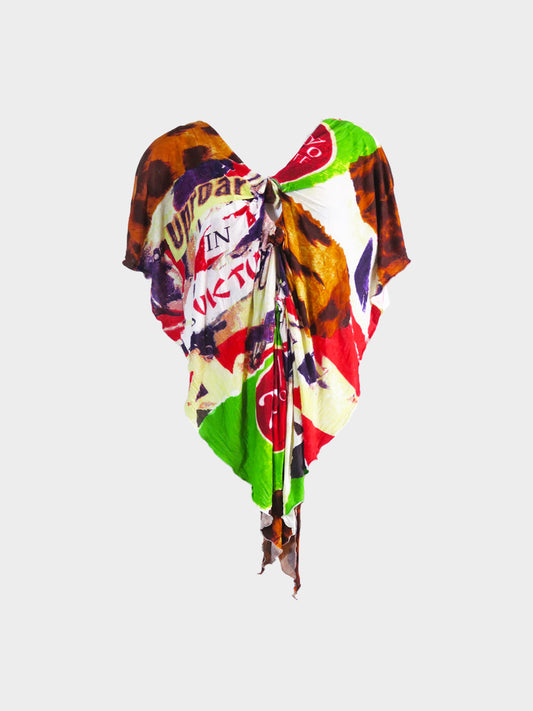 Christian Dior by John Galliano SS 2003 VIKTIM Print Draped Top