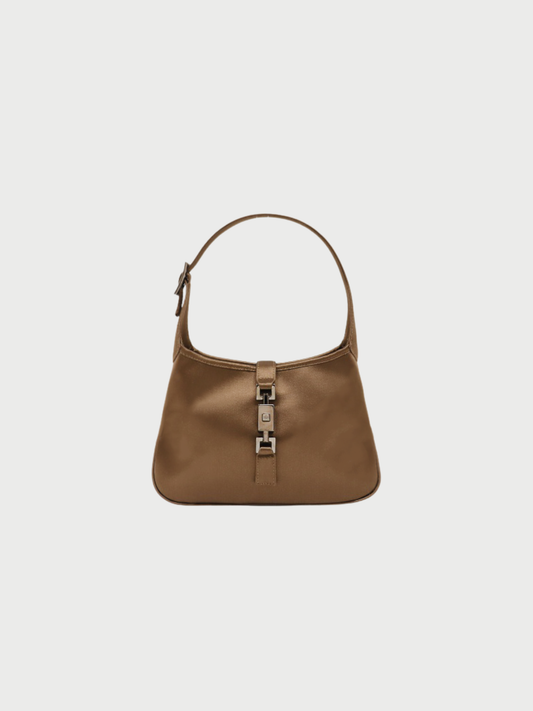 Gucci 2000s Brown Satin Jackie Mini Handbag