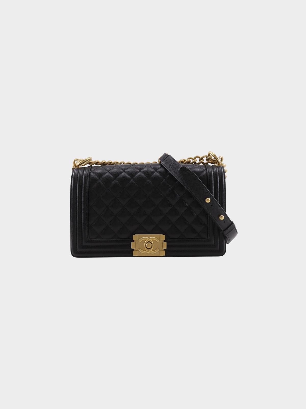 Chanel 2010s Black Boy Chanel 25 Shoulder Bag