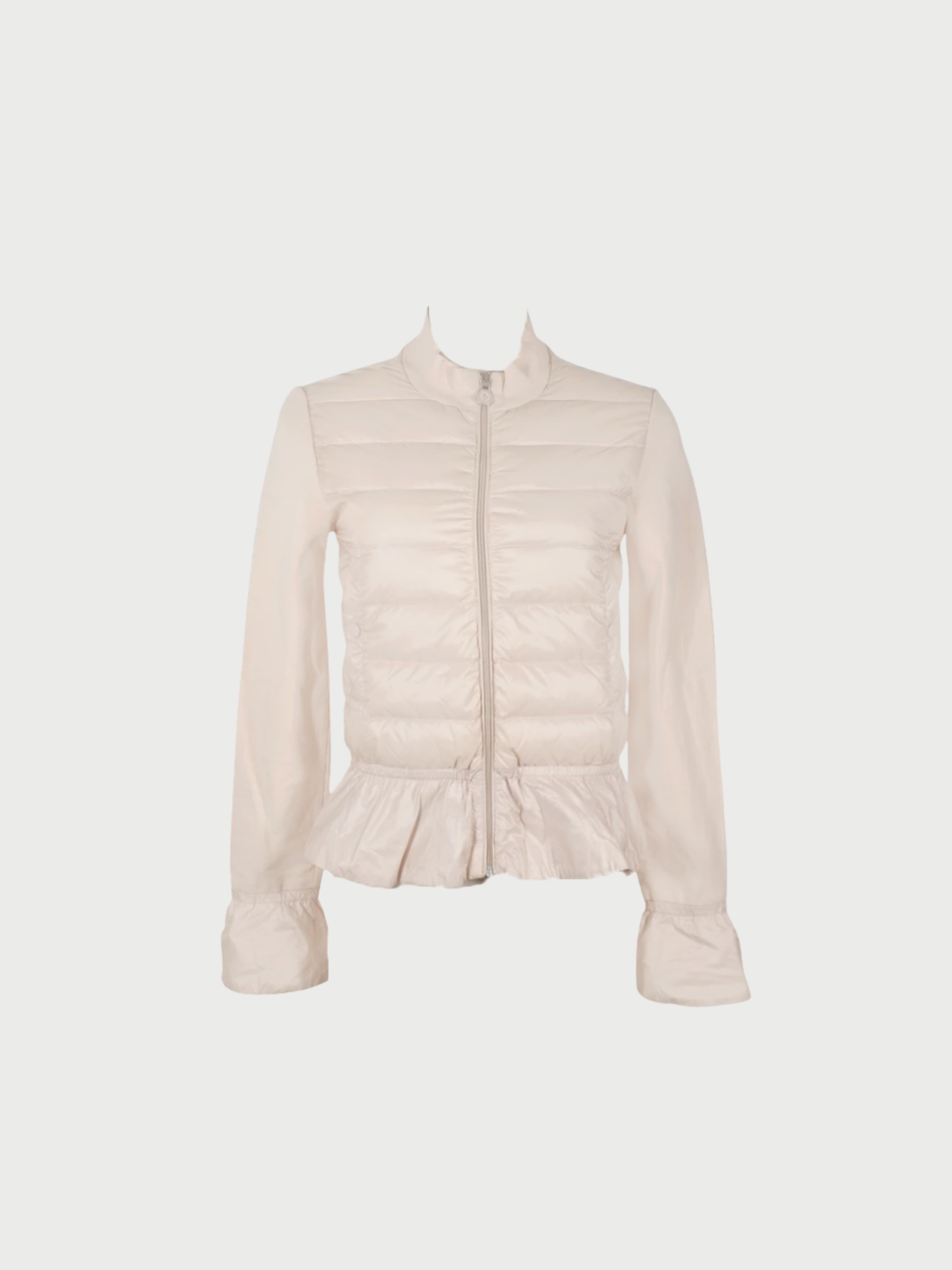 Moncler 2010s Raspberry Pink Nylon Cotton Maglia Cardigan