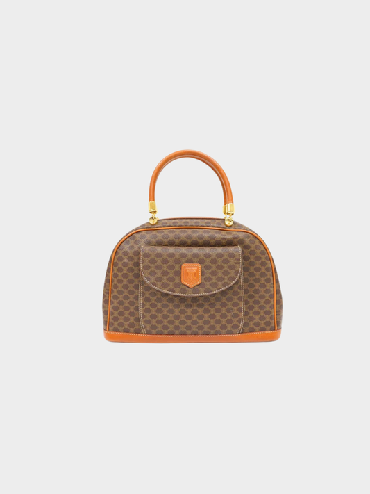 Celine 2000s Brown Macadam PVC Leather Handbag