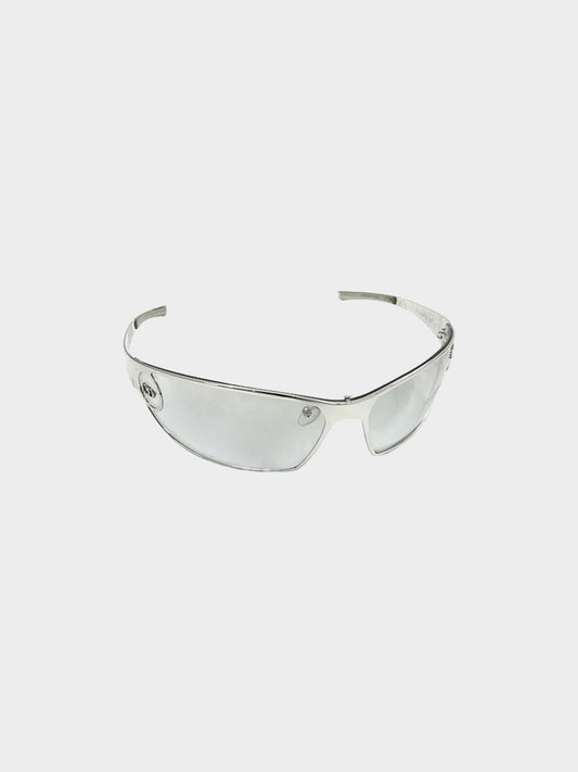 Christian Dior 2000s Silver DiorStart Shield Sunglasses