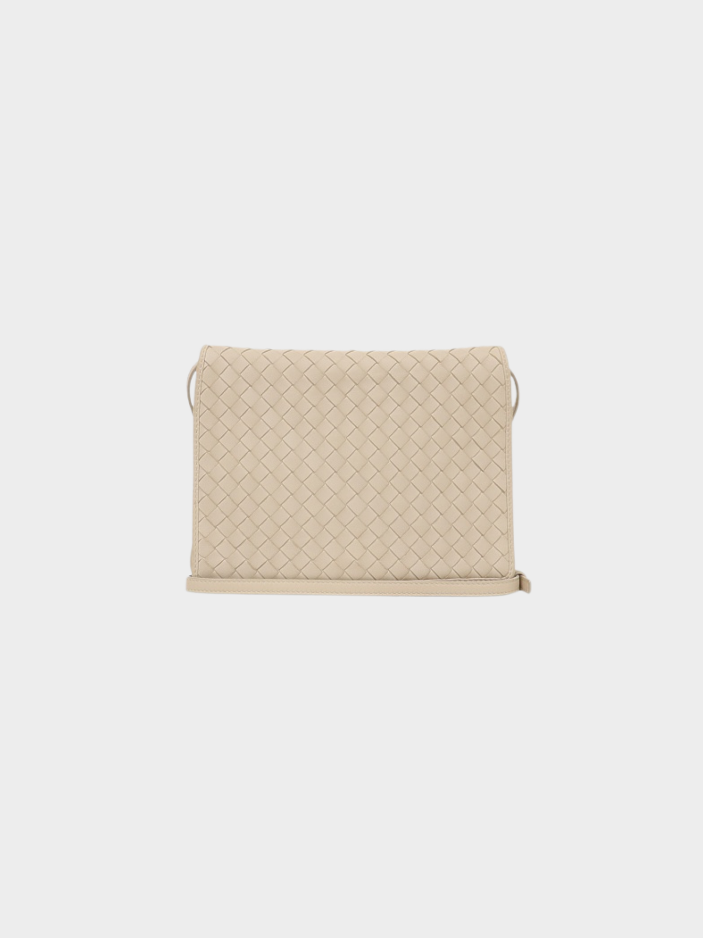 Bottega Veneta 2020s Ivory Leather Intrecciato Shoulder Bag
