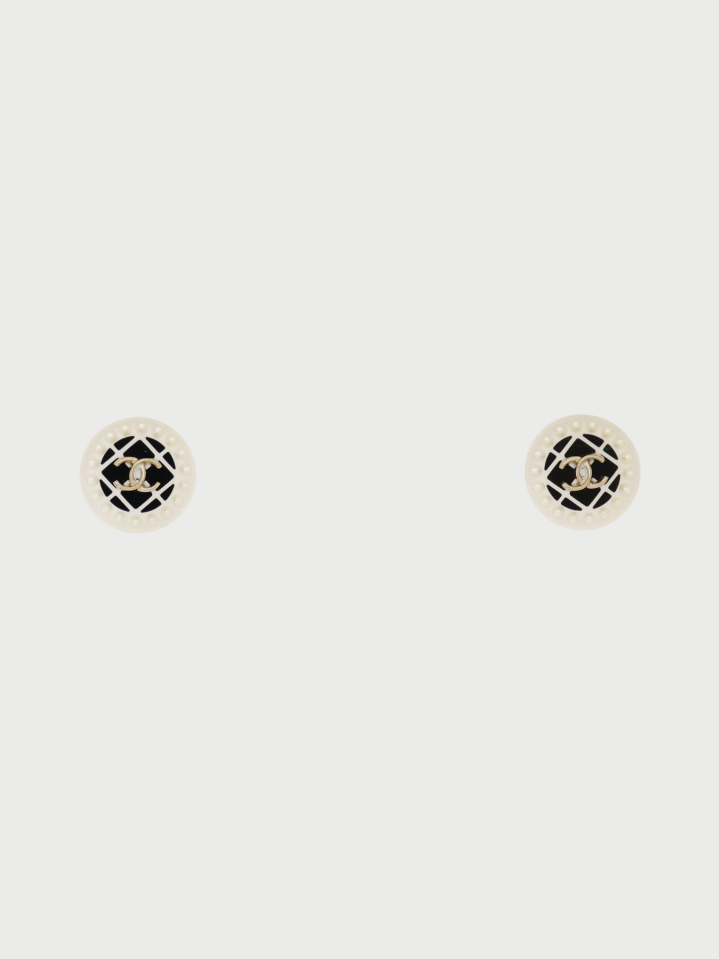 Chanel 2019 Gold Plated Metal Pearl COCO Round Earrings