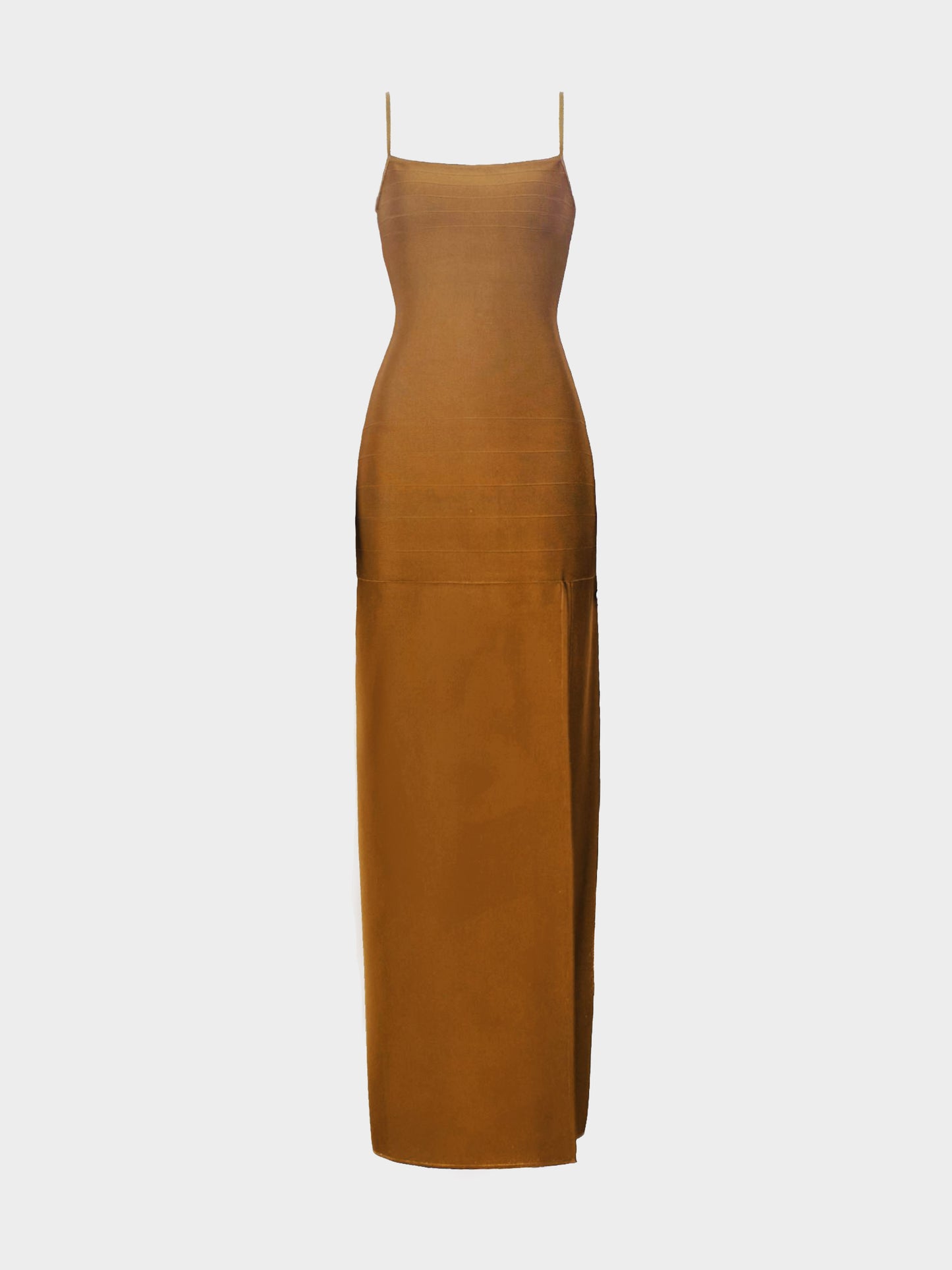 Hervé Léger 1990s Khaki Jersey Maxi Dress