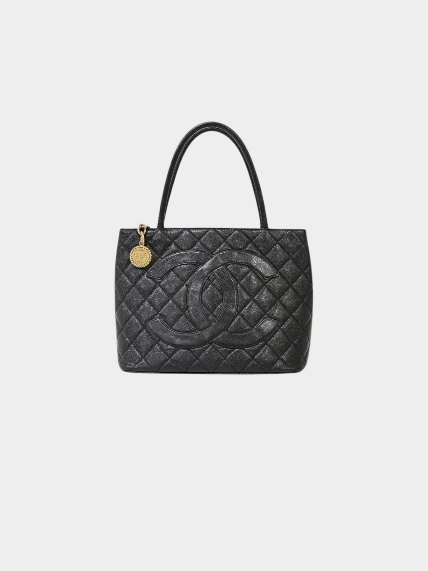 Chanel 2000s Black Caviar Skin Reissue Tote Bag