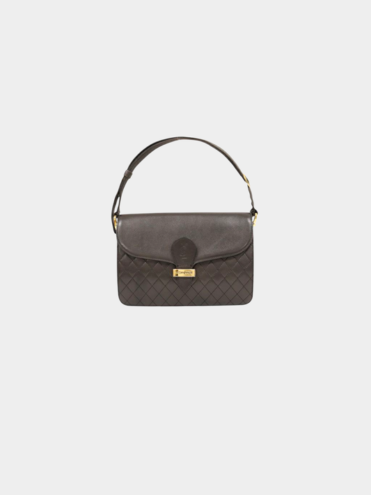 Yves Saint Laurent 2000s Black Matelassé Leather Shoulder Bag