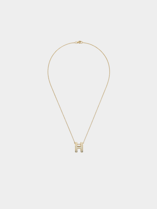 Hermès 2000s White Gold Pop H Necklace