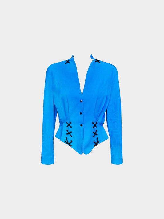 Thierry Mugler 1990s Blue Button-down Jacket