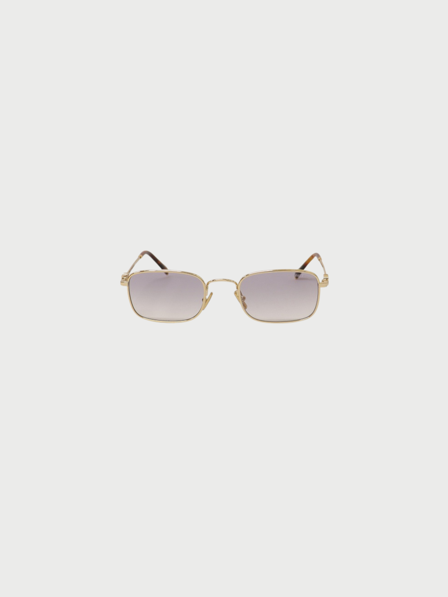 Miu Miu 2000s Gold Brown Square Gradient Sunglasses