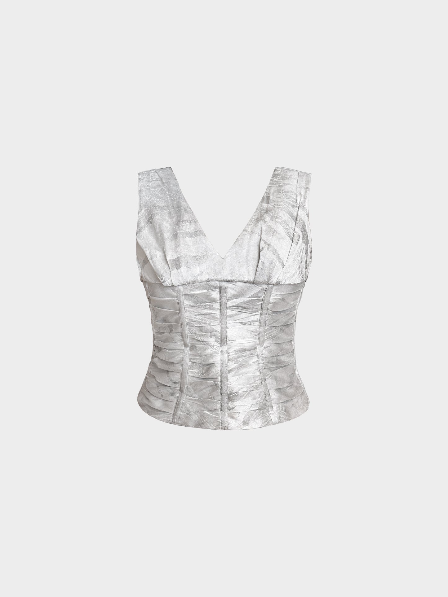 Armani Collezioni 2017 Grey Silk Bustier Top