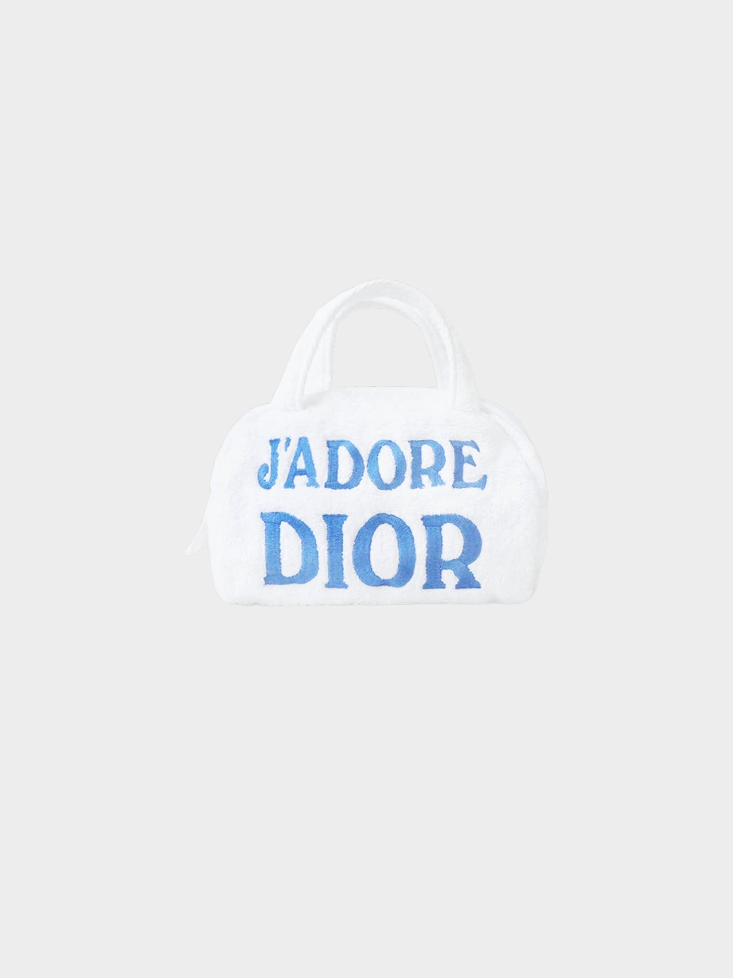 Christian Dior 2000s J'adore Dior White and Blue Terrycloth Bag