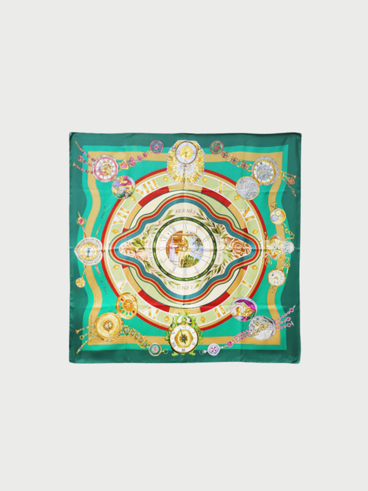 Hermès 2000s Multicolor Silk Classic Carré 90 Scarf