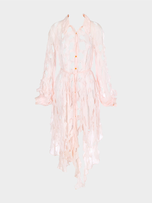 Vivienne Westwood SS 1991 Pink Cut, Slash and Pull Shirt Dress