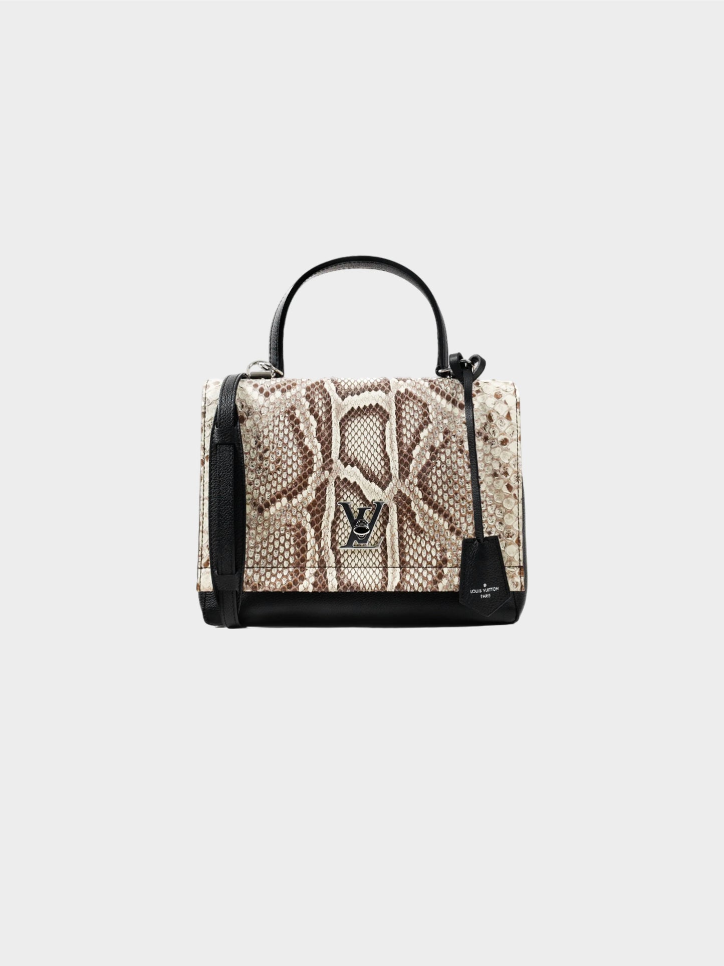 Louis Vuitton 2016 Black Python and Calfskin Lockme II Bag