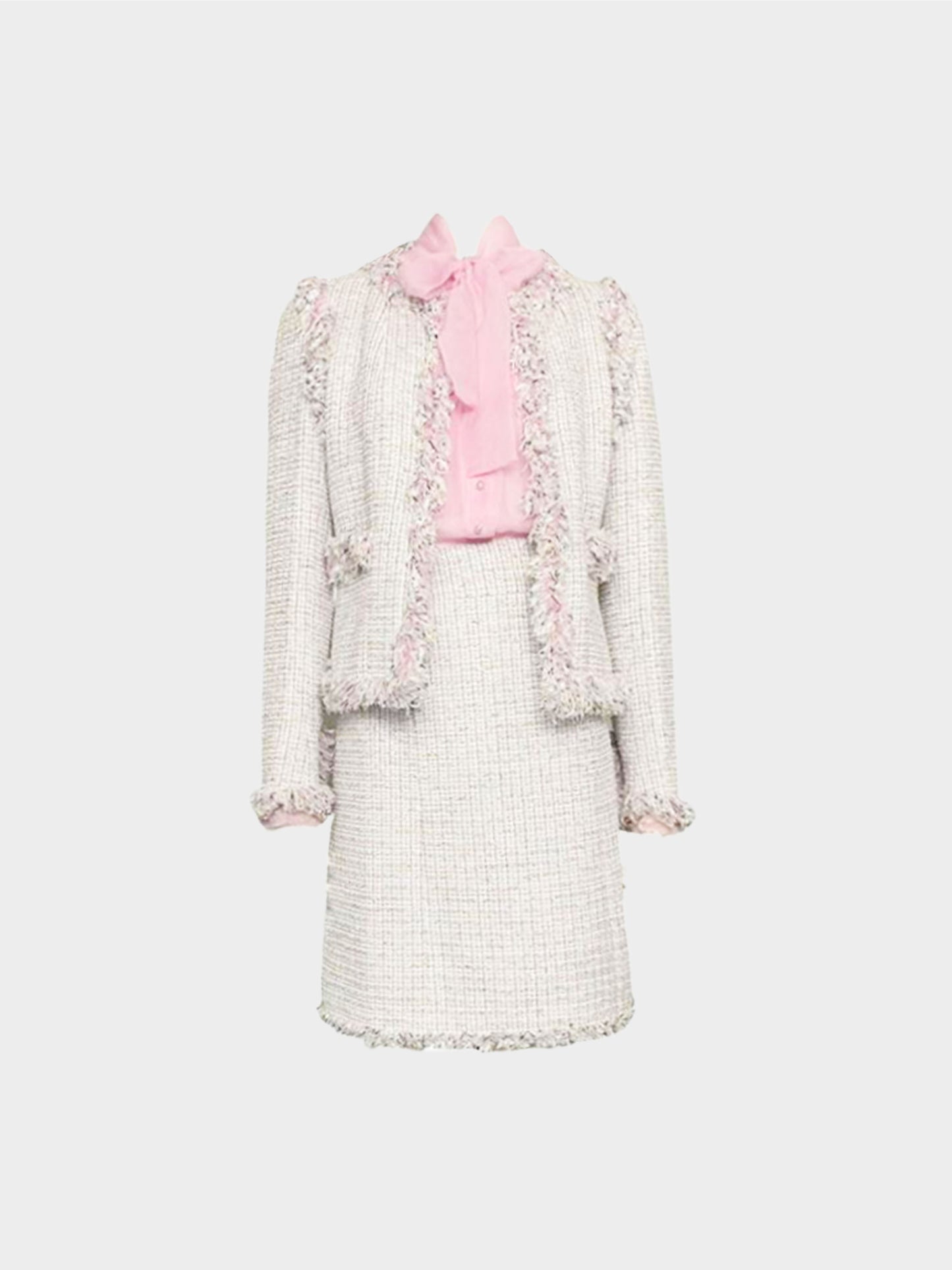 Chanel Spring 2004 Pale Pink Tweed 3-Piece Set