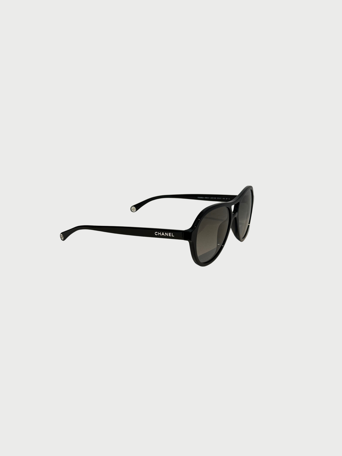 Chanel 2020s Black Acetate Timeless Pilot Sunglasses