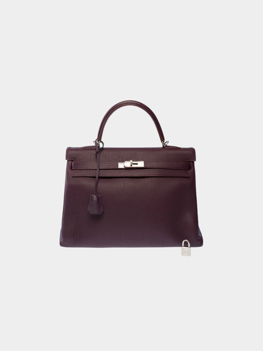 Hermes 2010s Violet Leather Kelly 35 Bag