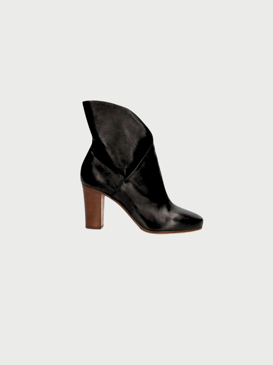Celine 2010s Black Leather Ankle Booties