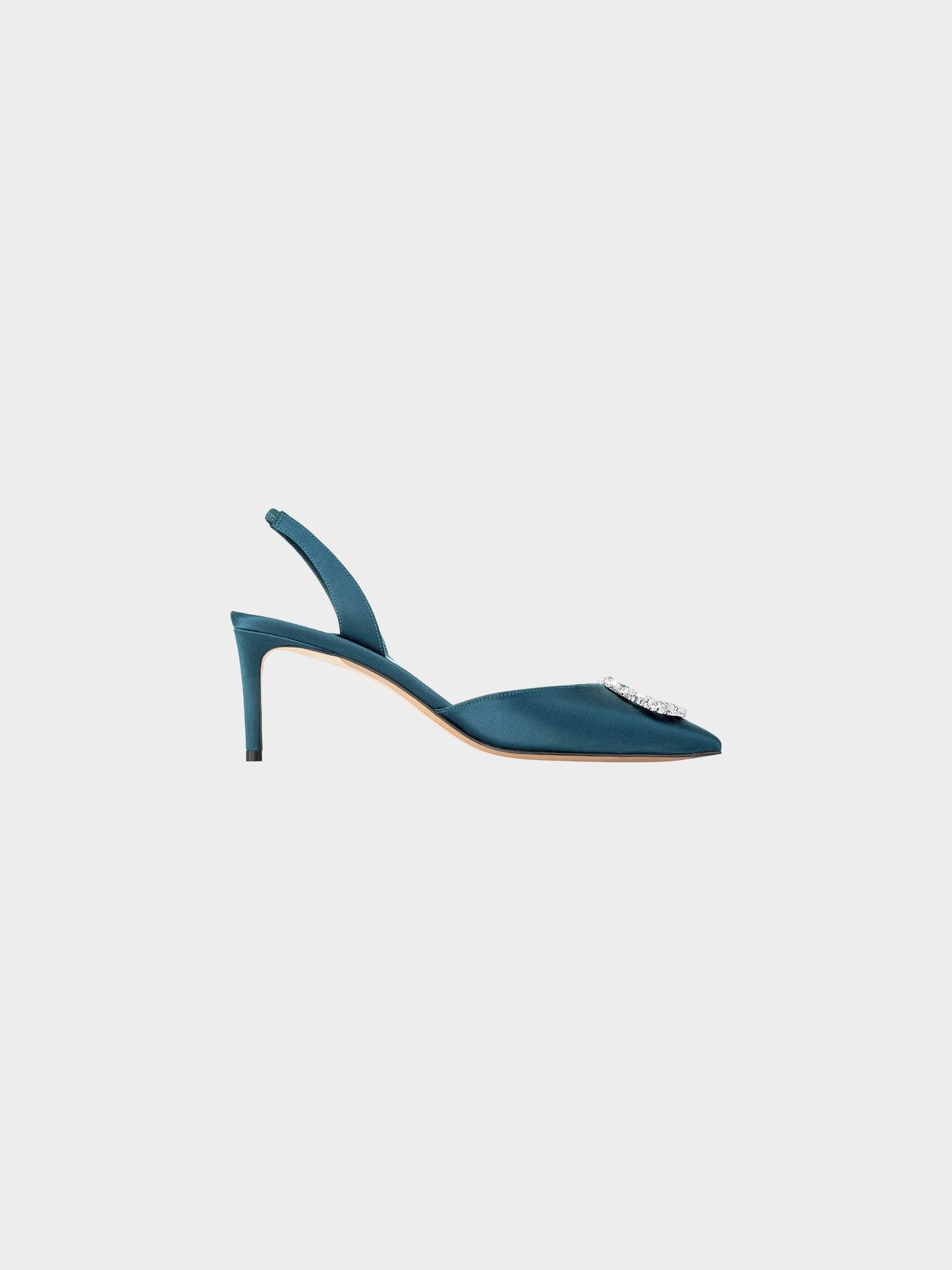 Louis Vuitton SS 2023 Blue Green Satin and Rhinestones Met Slingback Pumps