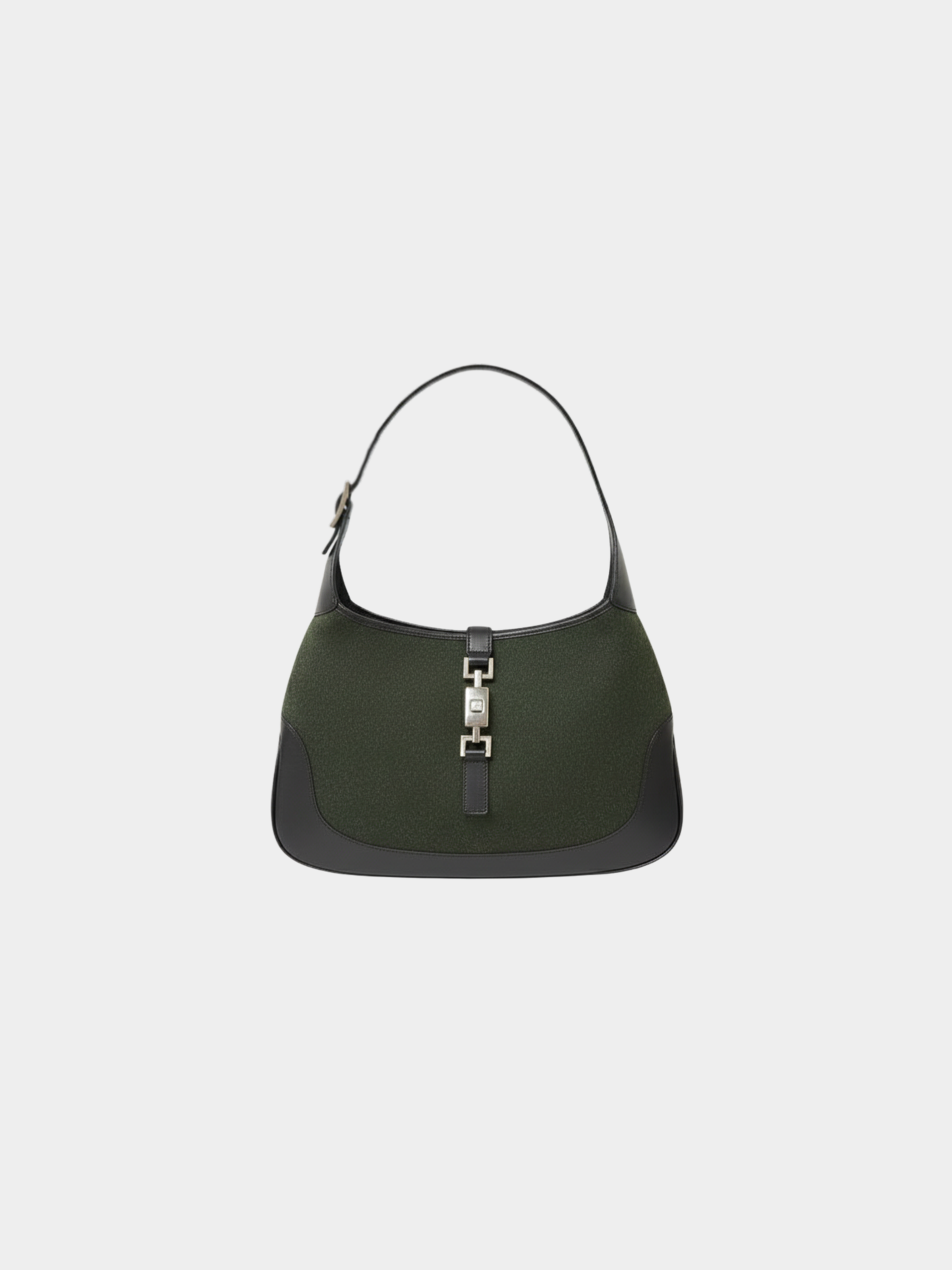 Gucci 2000s Black Khaki Wool Jackie One-Shoulder Bag