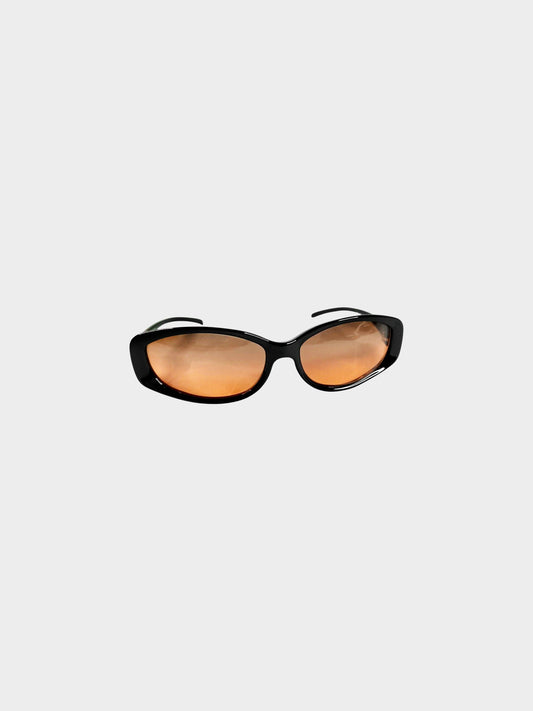 Fendi Early 2000s Black and Brown SL 7666 Sunglasses