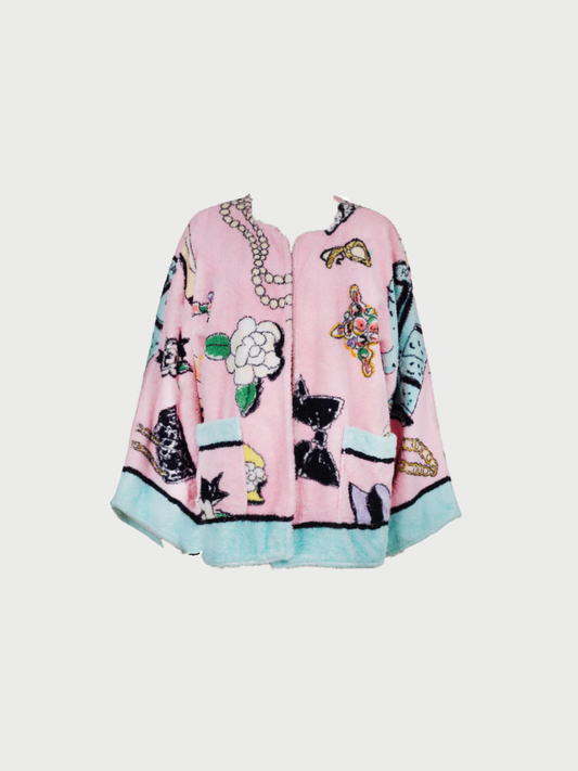 Chanel 1994 Multicolor Cotton Long Robe Jacket