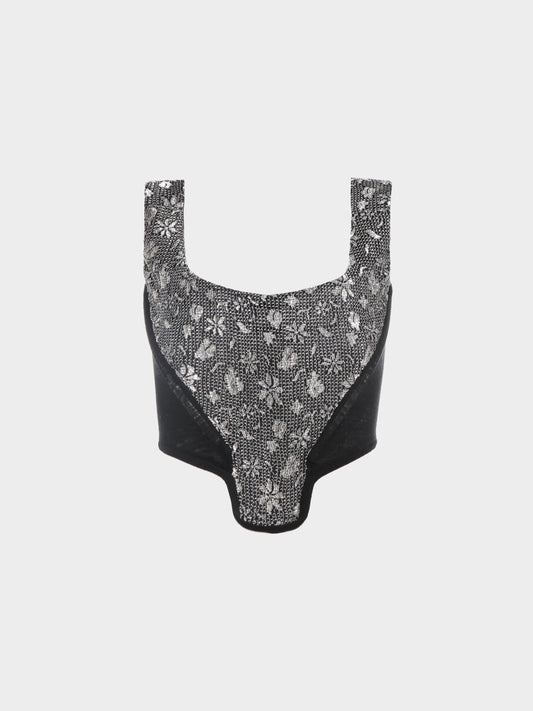 Vivienne Westwood SS 1988 Black Floral 'Britain Must go Pagan' Corset