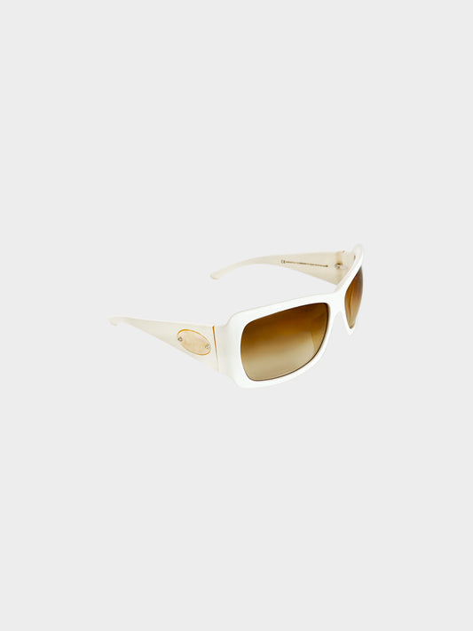 Christian Dior 1990s White Mother of Pearl Sunglasses