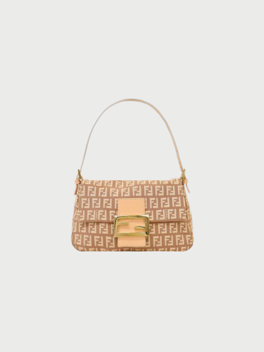 Fendi 2000s Pink Zucchino Mini Mamma Baguette Bag