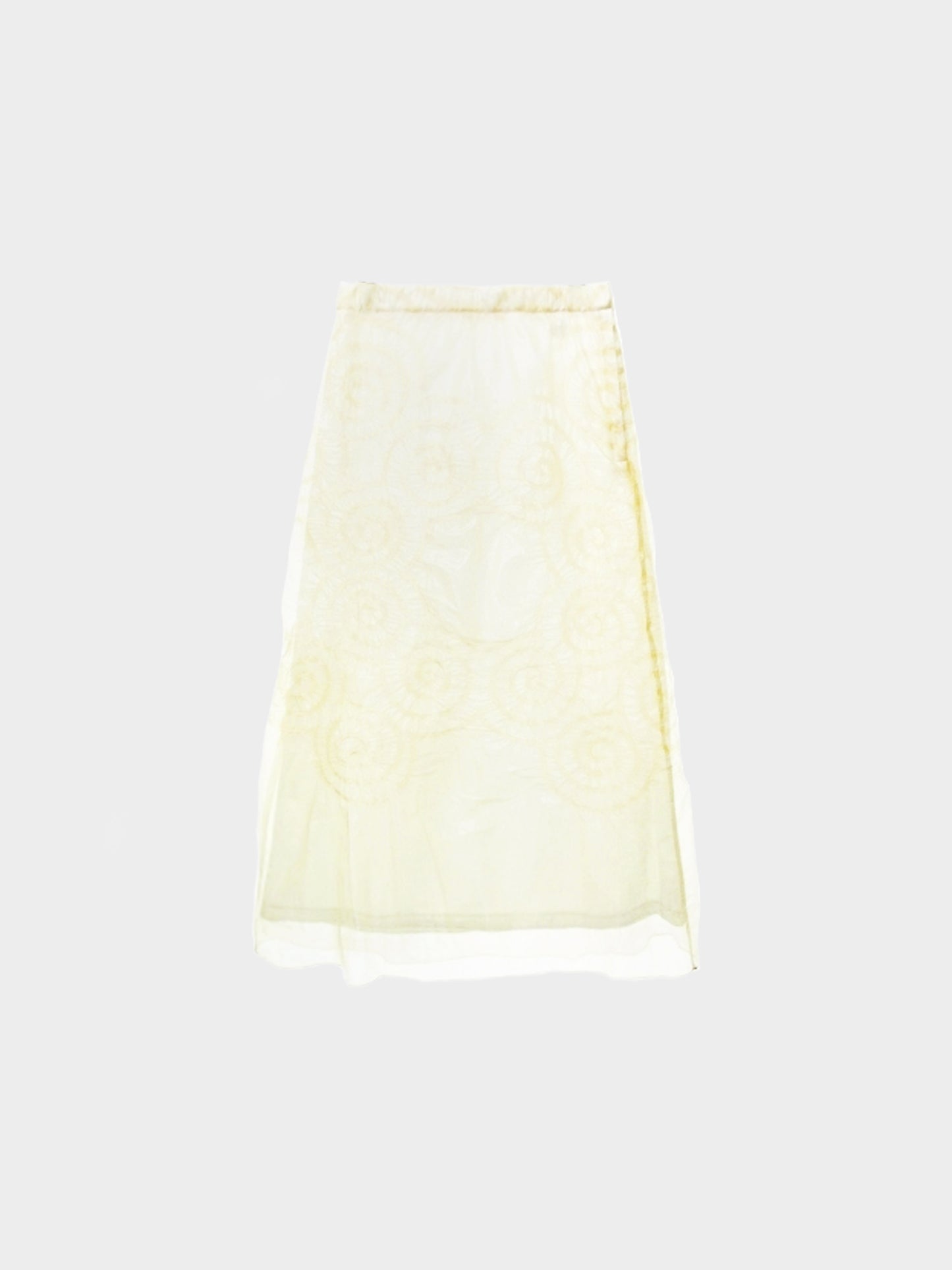 Issey Miyake SS 2011 Rare White and Beige Sheer Swirl Skirt