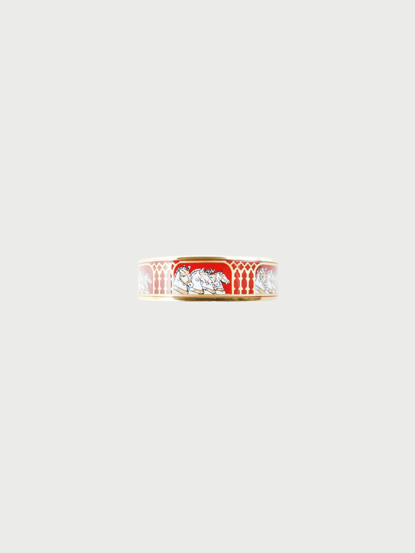 Hermès 2000s Red Gold Plated Enamel GM Bangle