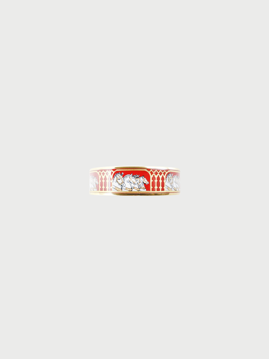 Hermès 2000s Red Gold Plated Enamel GM Bangle