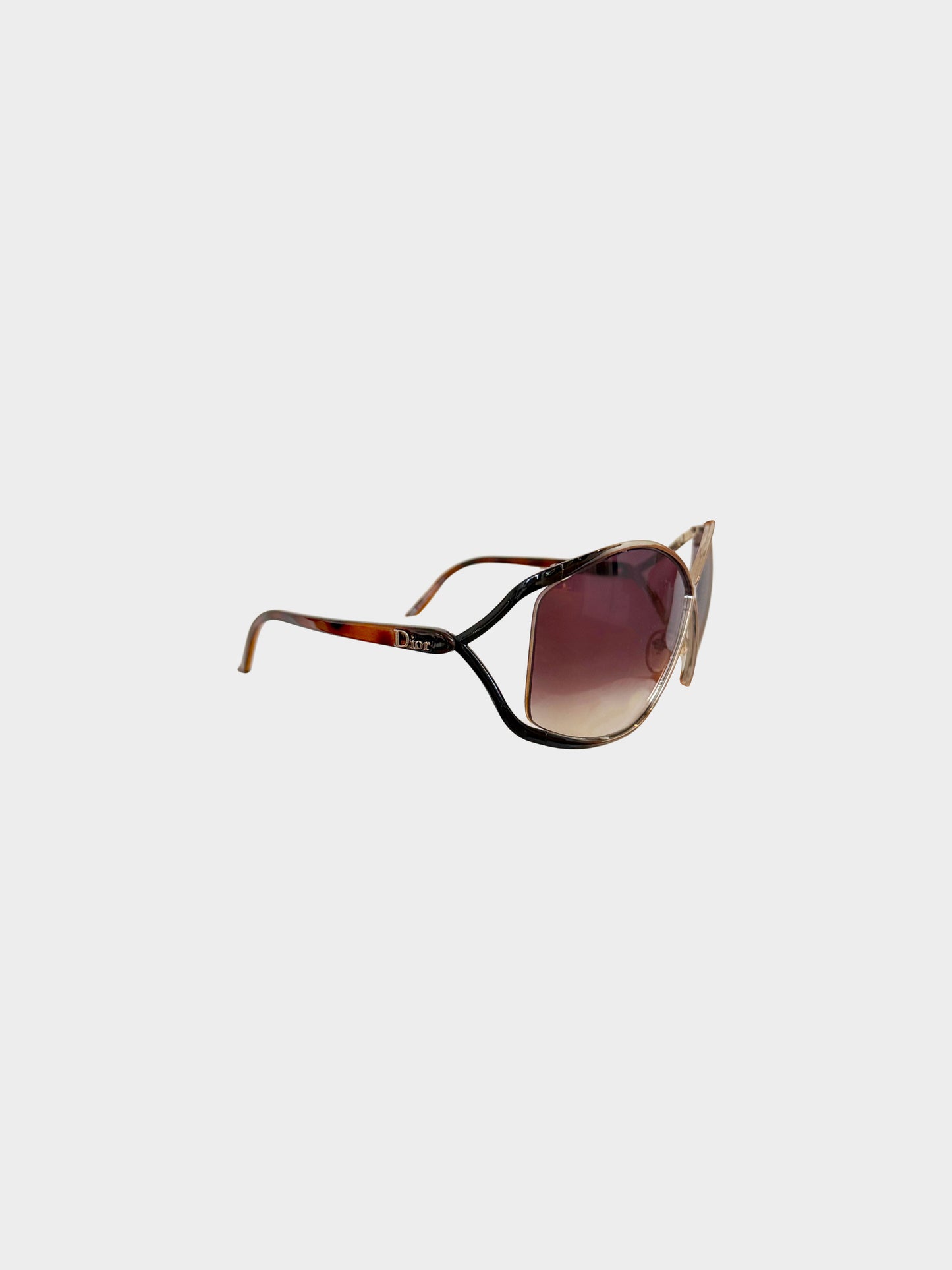 Christian Dior 1990s Vintage Metal Frame Butterfly Sunglasses
