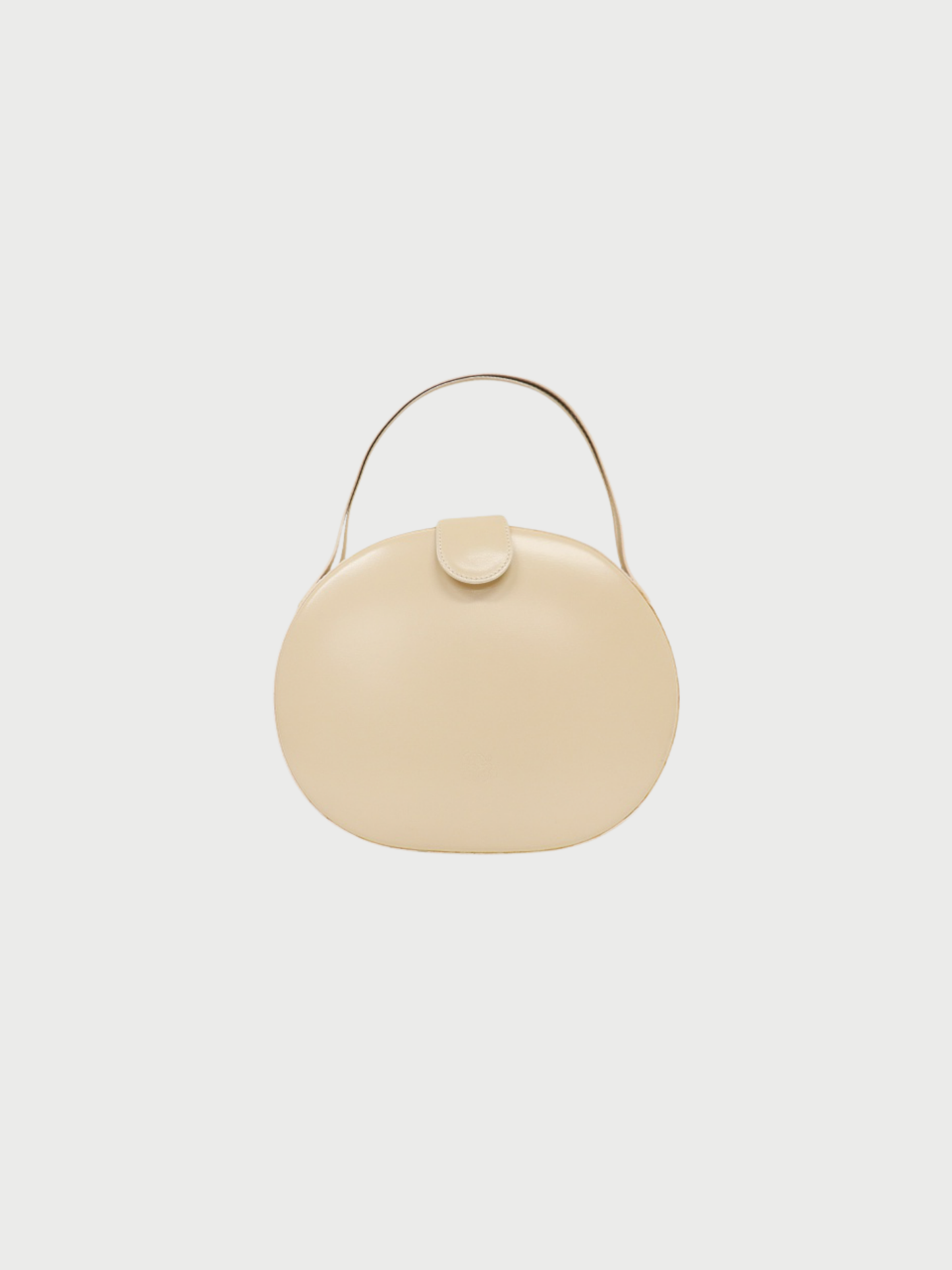 Loewe 2000s Ivory Leather Anagram Round Handbag