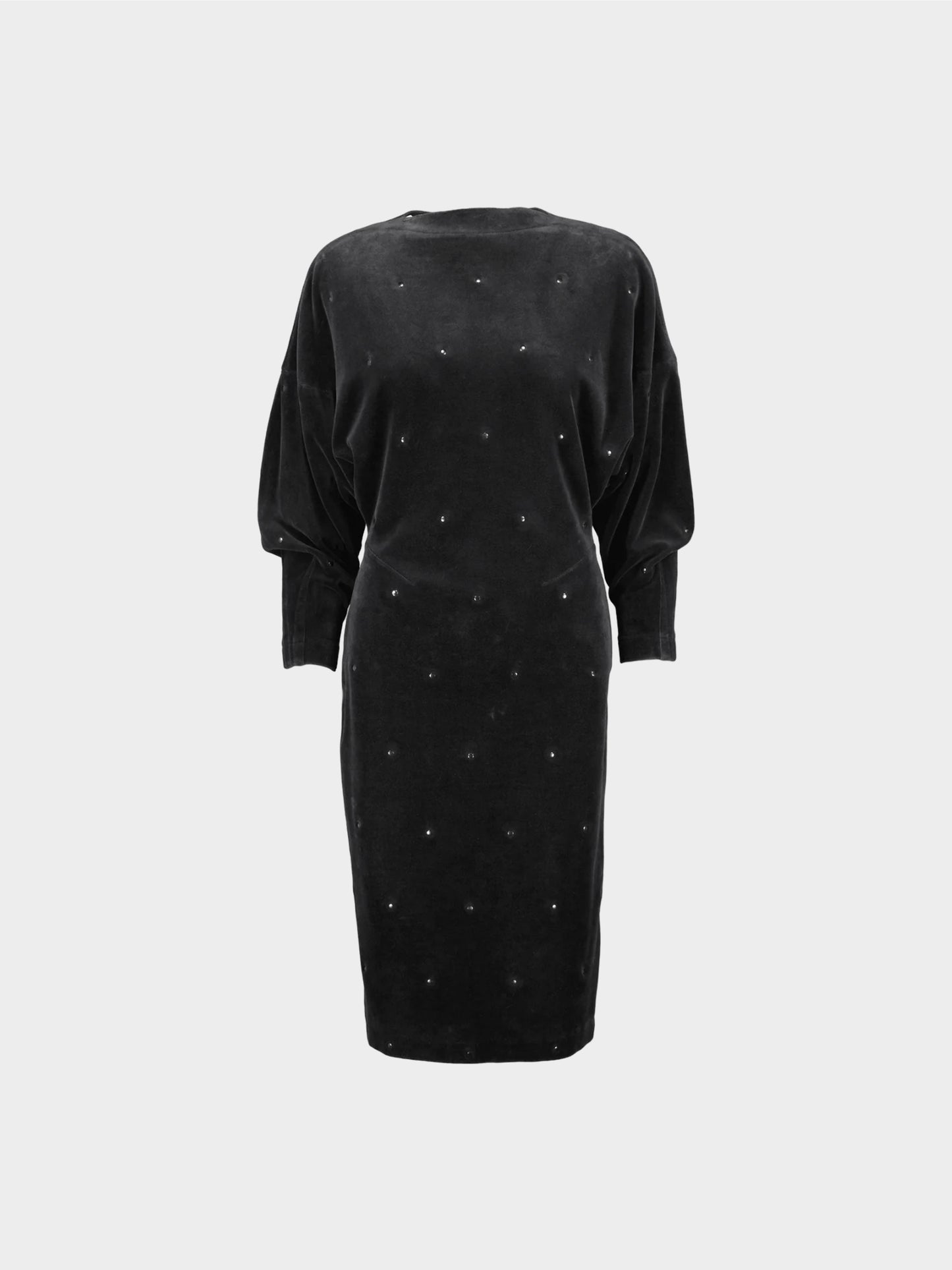 Azzedine Alaïa FW 1983 Black Velvet Metal Studded Dress