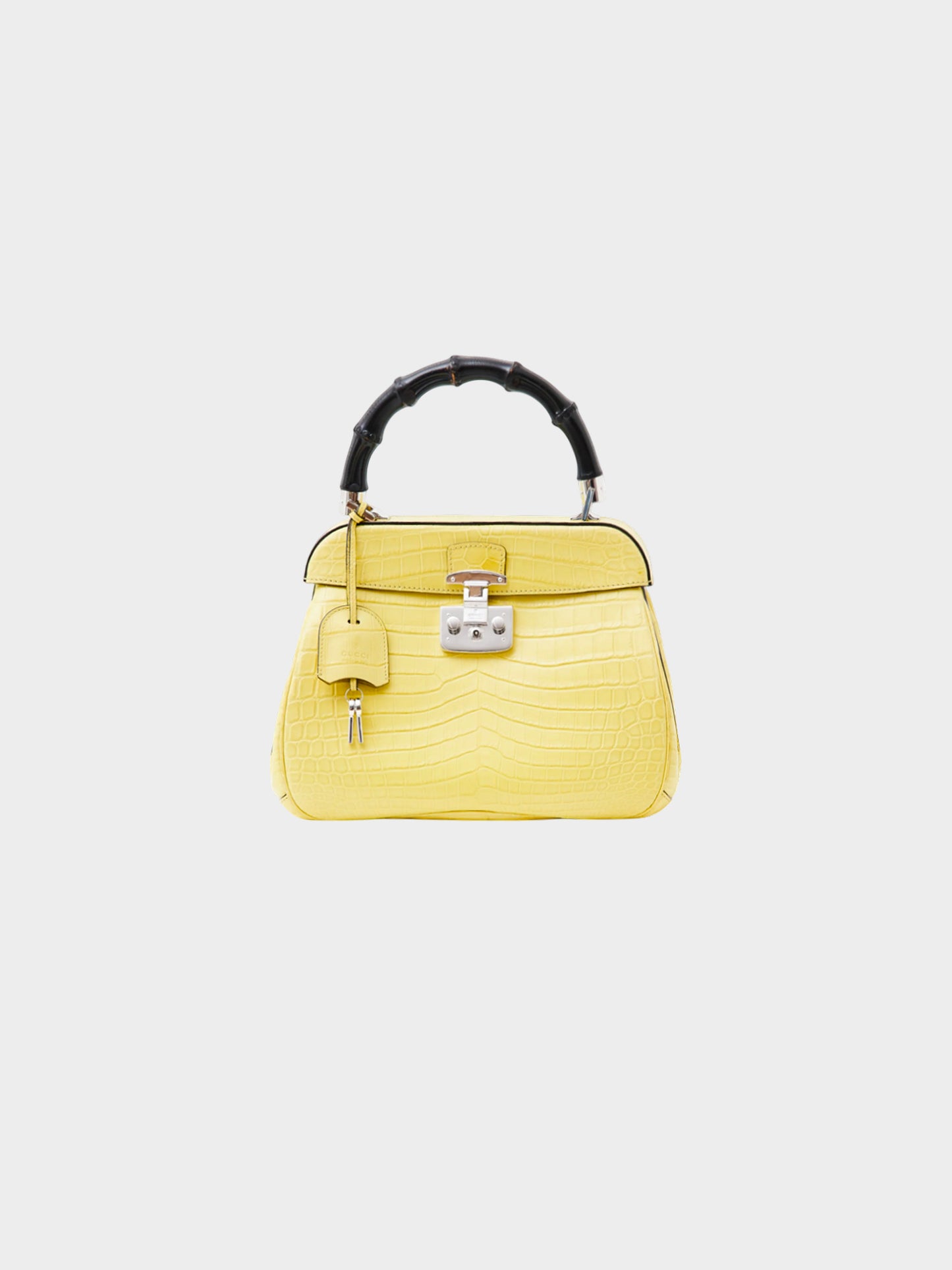 Gucci FW 2013 Yellow Crocodile Leather Lady Lock Bag
