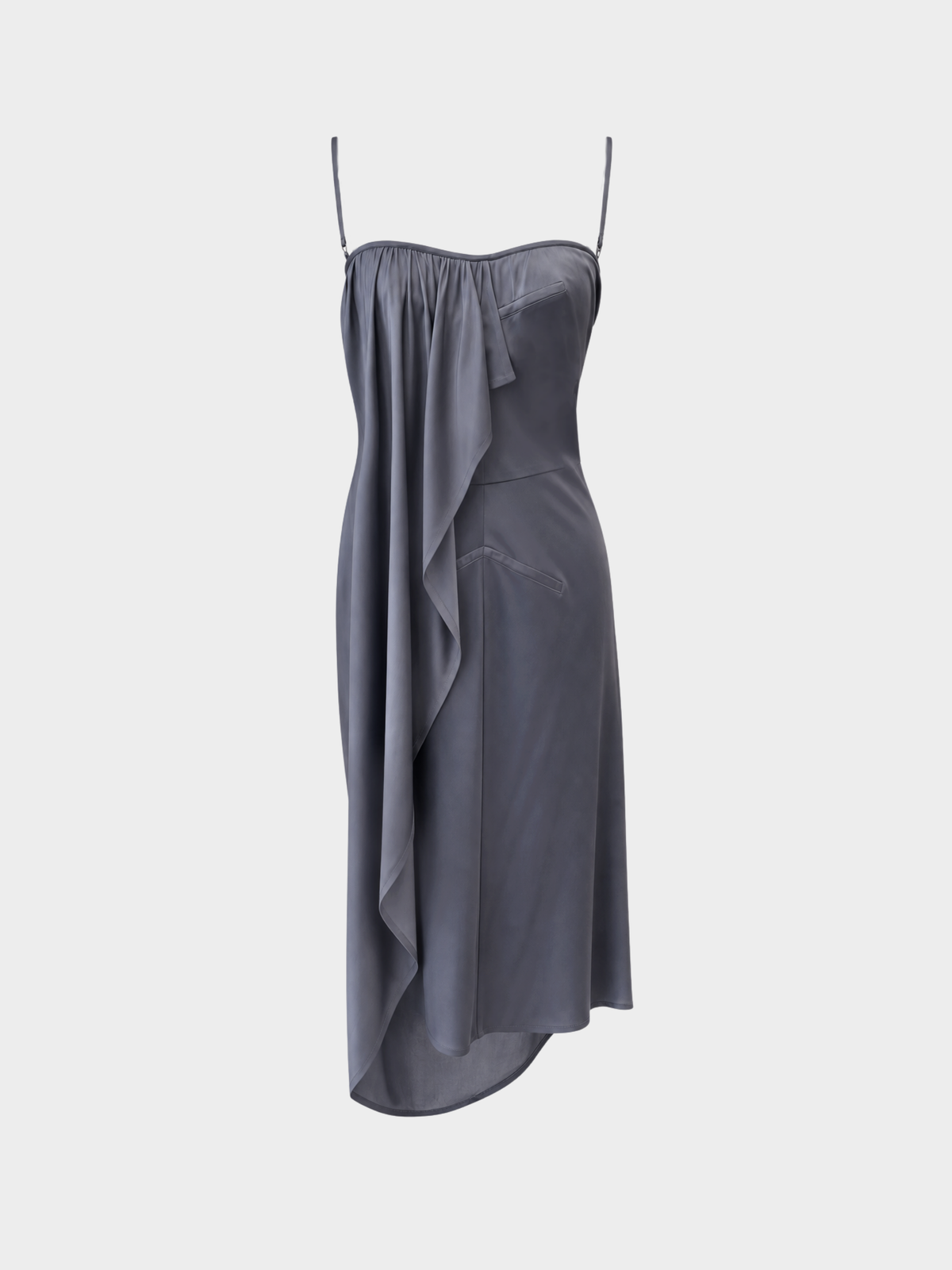 Christian Dior 2007 Grey Draped Liquid Stretch Dress