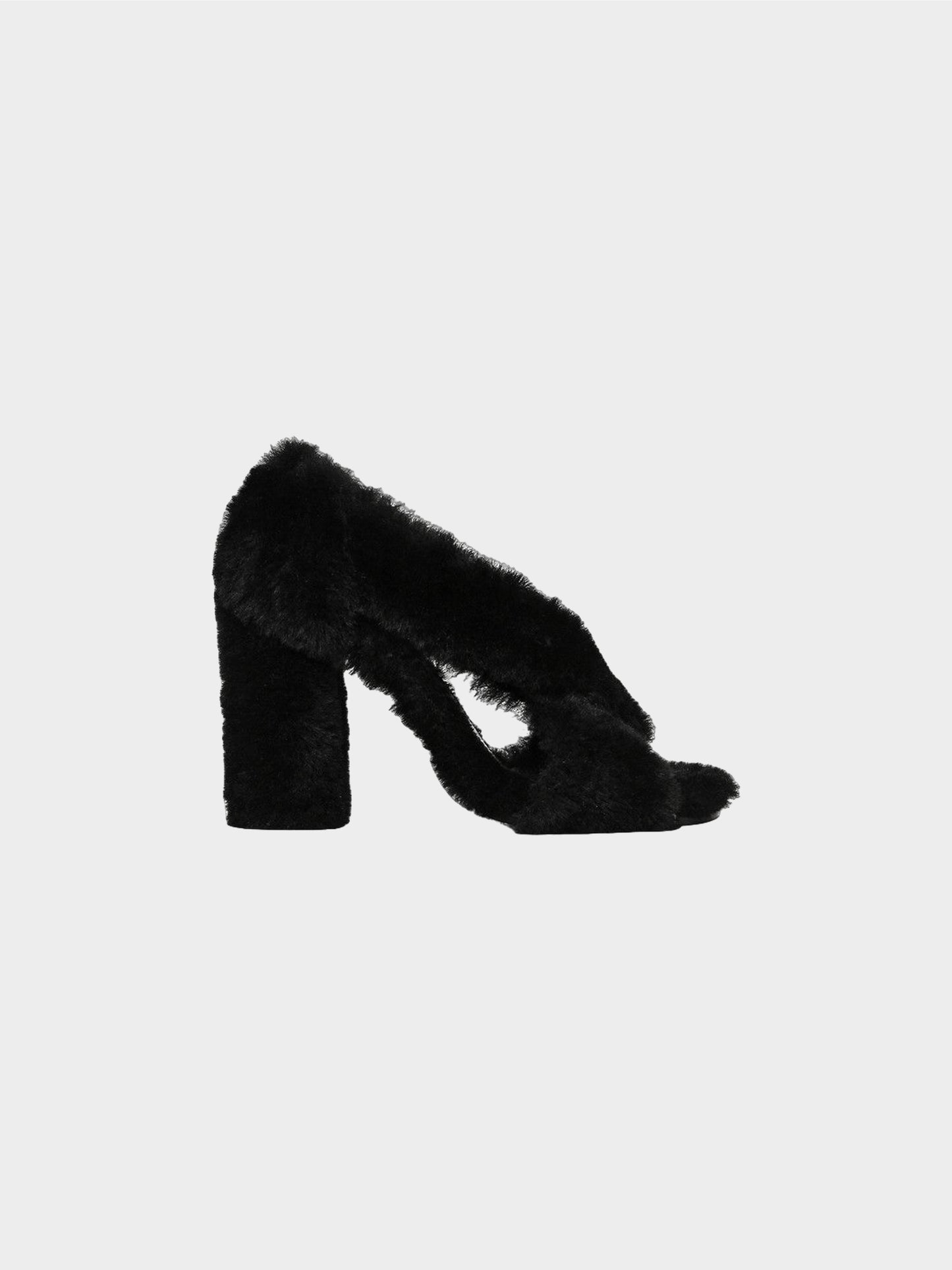 Jil Sander 2018 Black Merino Fur Heels