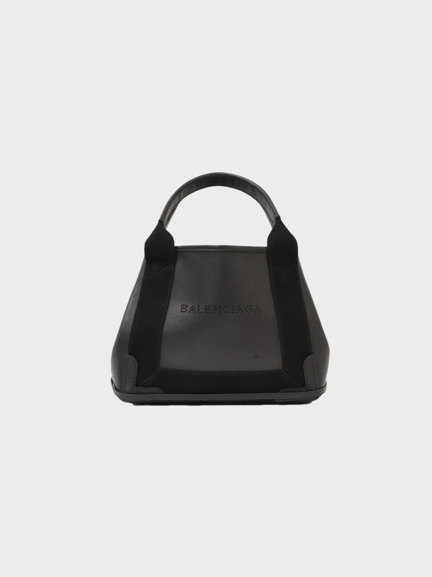 Balenciaga 2020s Black Leather Navy Cabas XS Bag