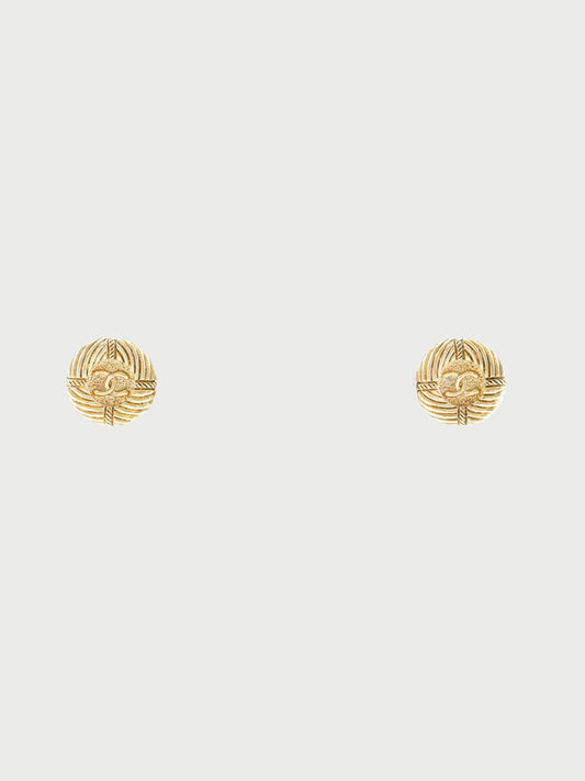 Chanel 1970s Gold Plated COCO Mark Earrings