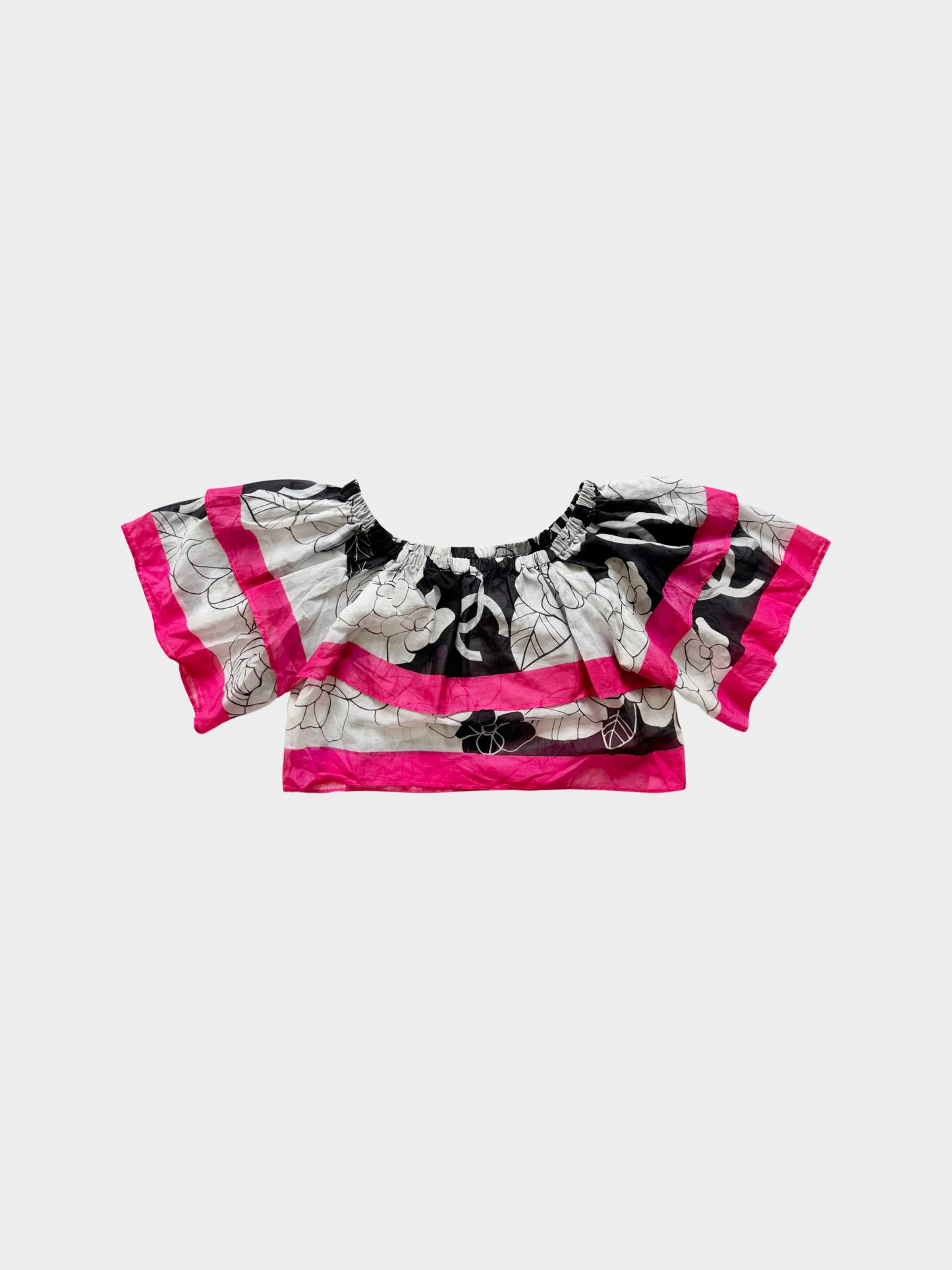 Chanel Resort 2021 Camellia CC Print Off-shoulder Top