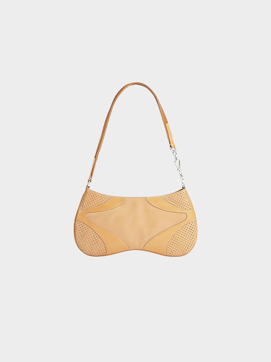Prada SS 2000 Beige Perforated Leather Handbag