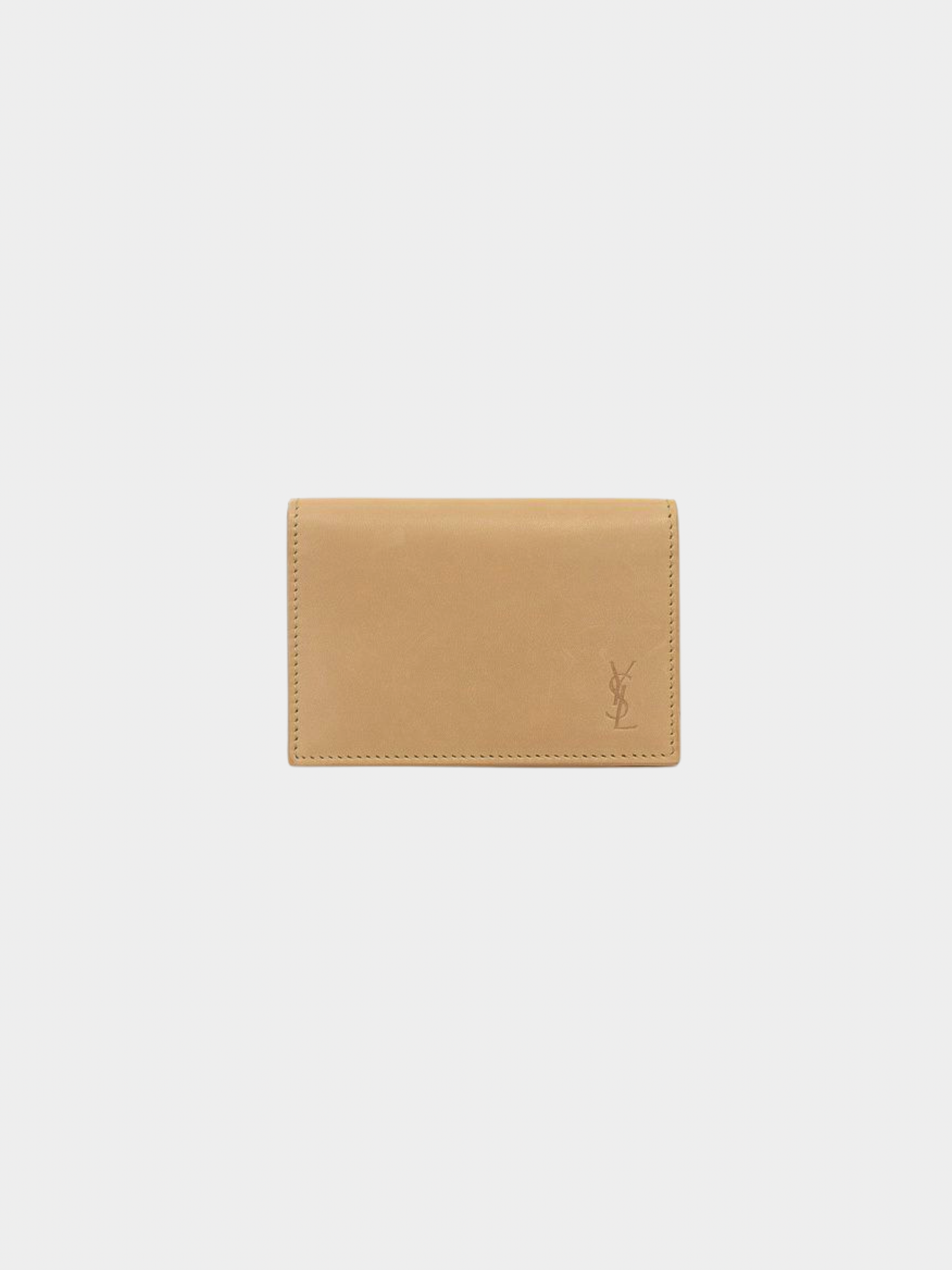 Yves Saint Laurent 2000s Beige Leather Logo Card Case
