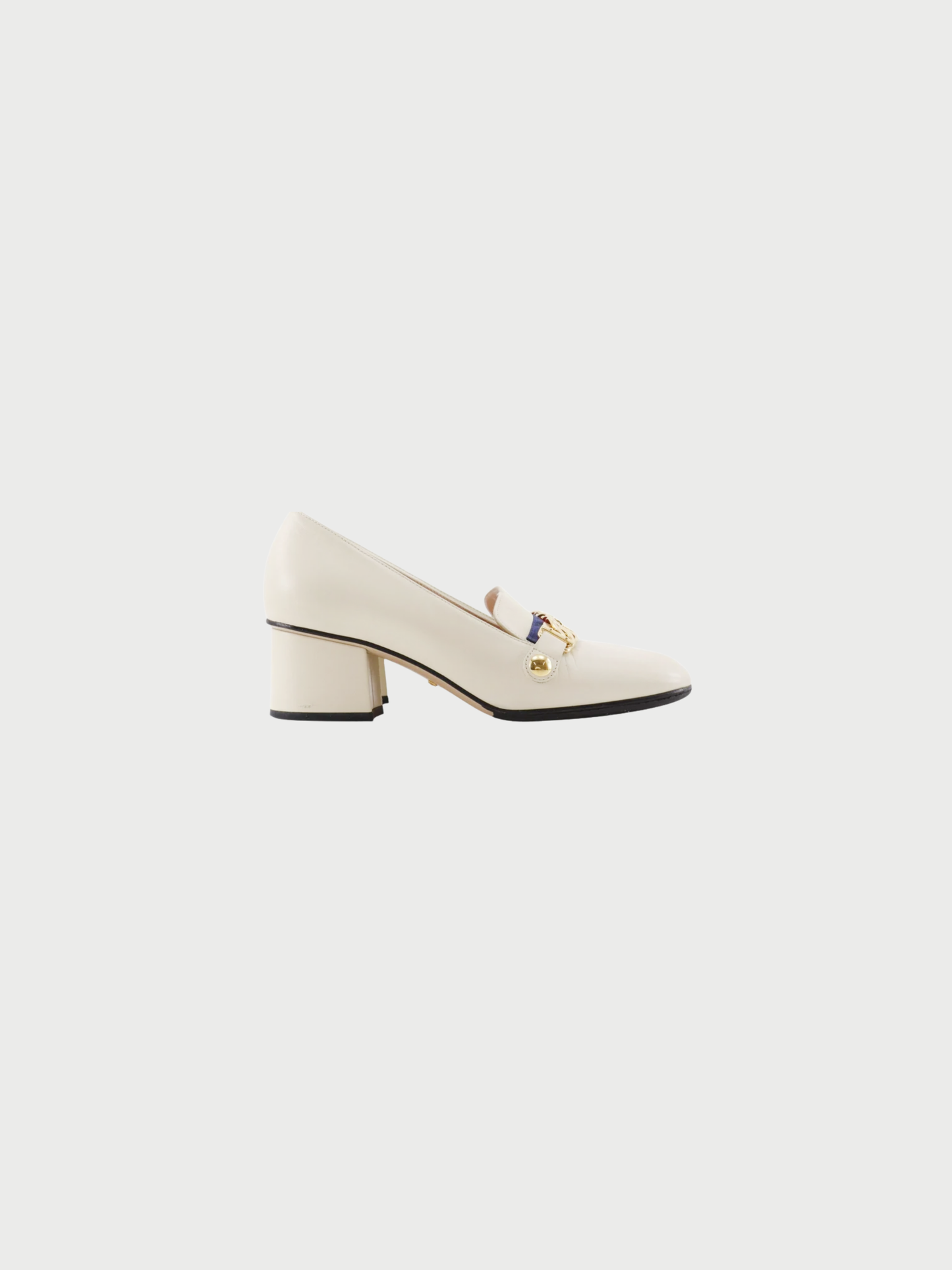 Gucci 2010s Ivory Leather Sylvie Chain Pumps