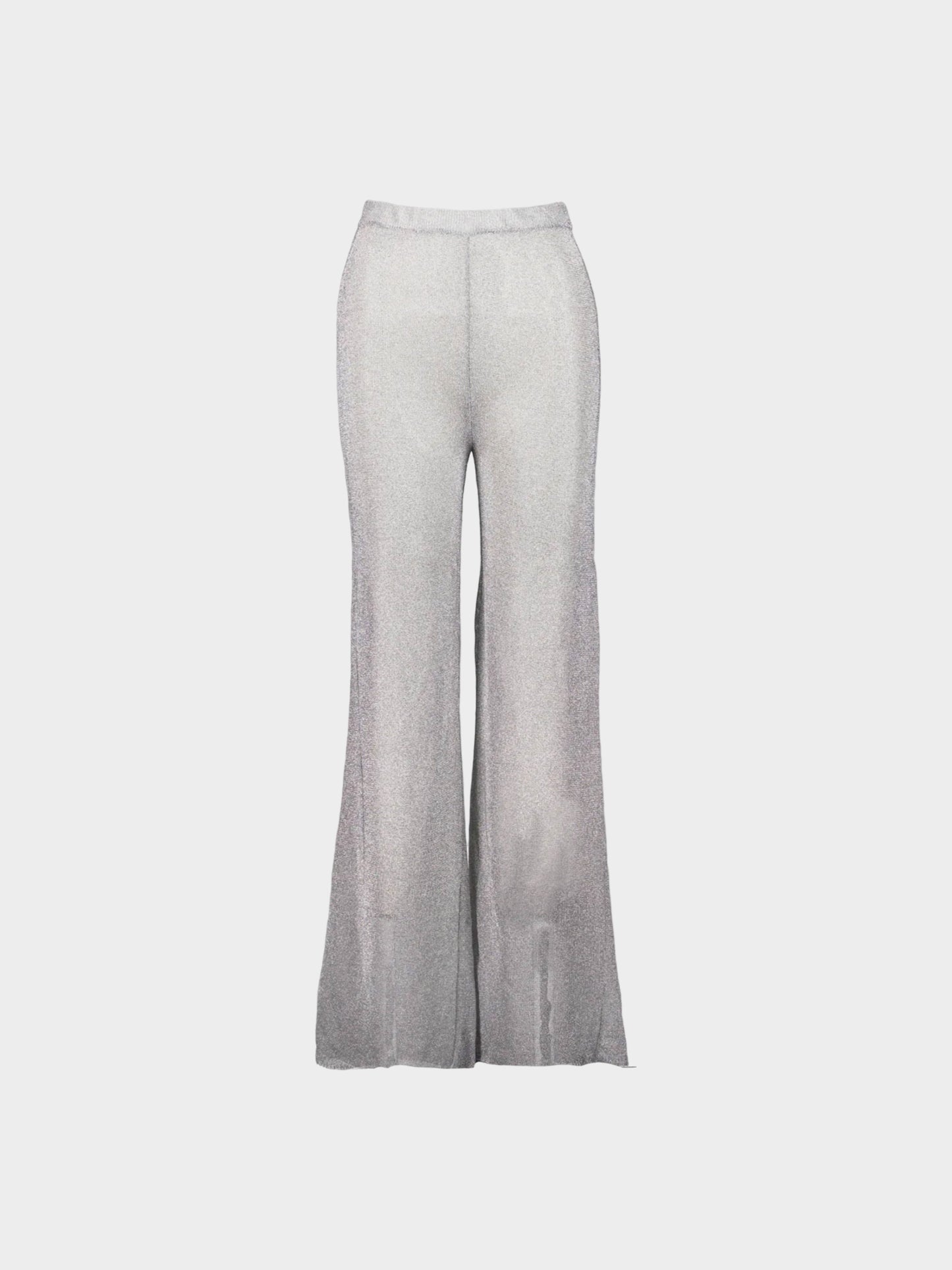 Thierry Mugler 1990s Silver Sheer Lurex Pants