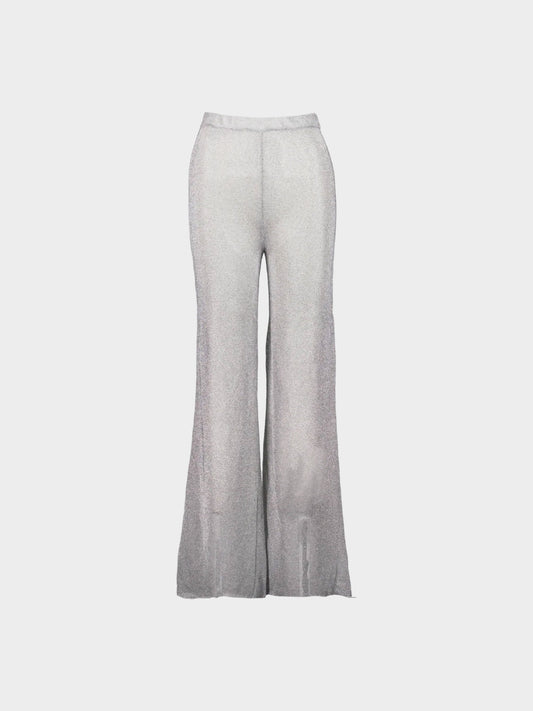 Thierry Mugler 1990s Silver Sheer Lurex Pants