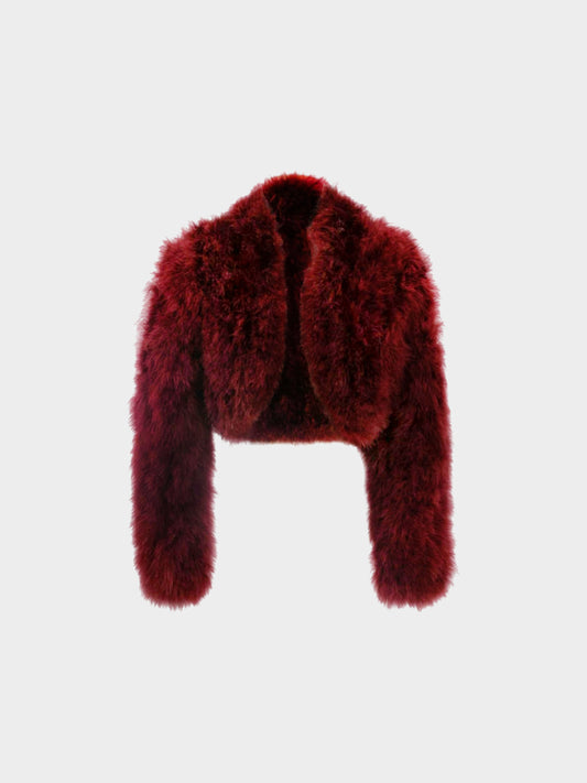 Chantal Thomass FW 1990 Burgundy Marabou Bolero