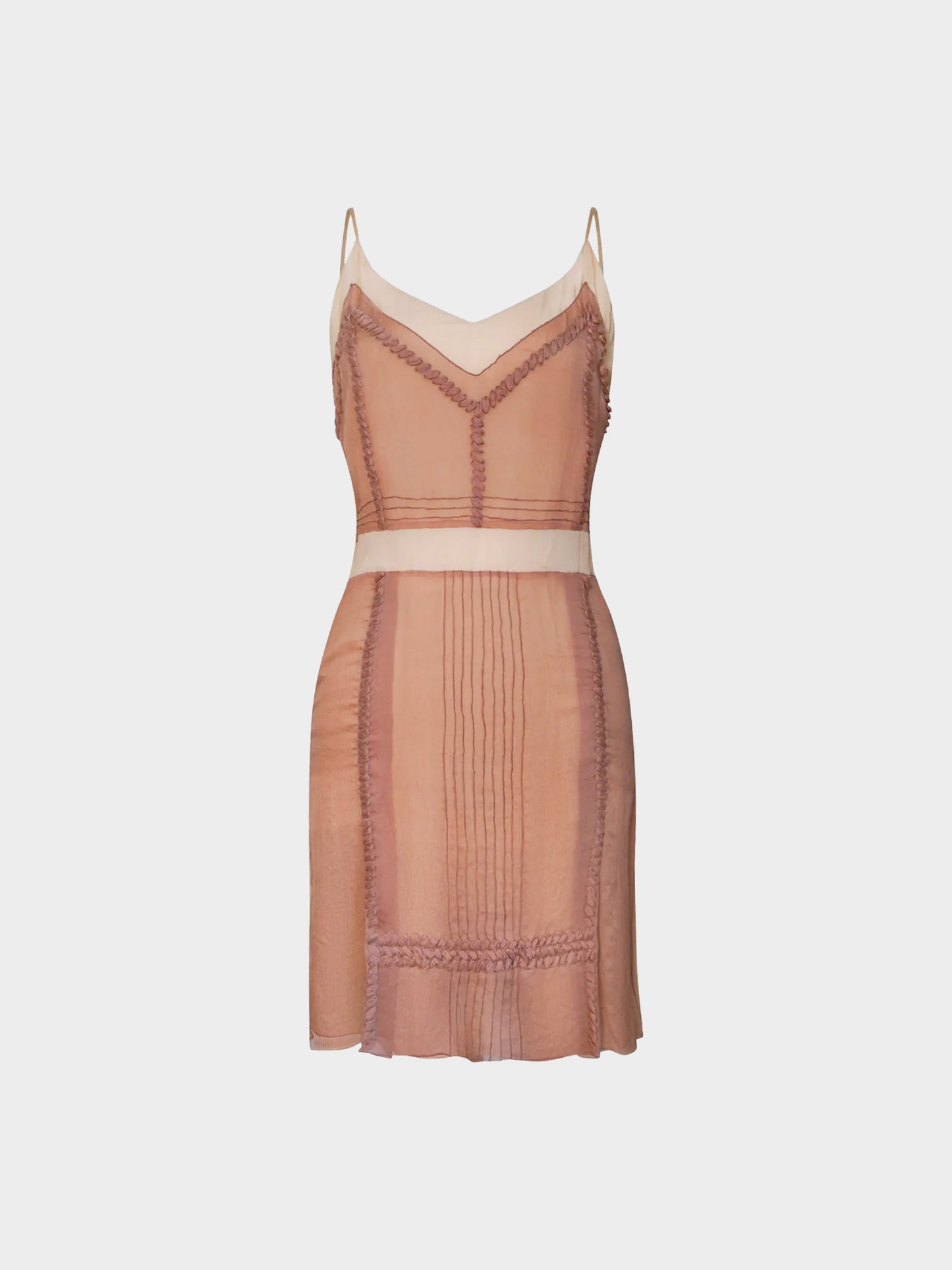 Prada FW 2005 Pink Whipstitch Silk Dress